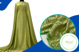 Vải áo dài Hồng Quế 1 xanh bích