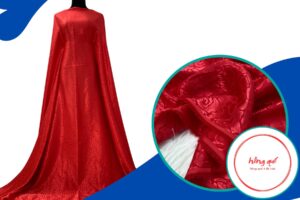 Vải áo dài Hồng Quế 4 đỏ tươi