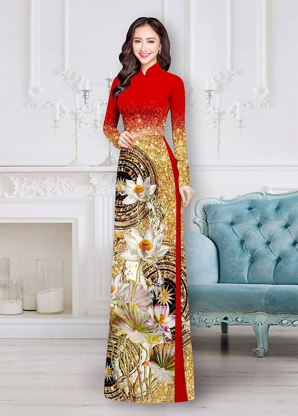 vải áo dài đẹp 3d