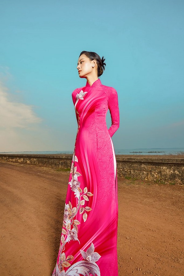 vải áo dài màu hồng