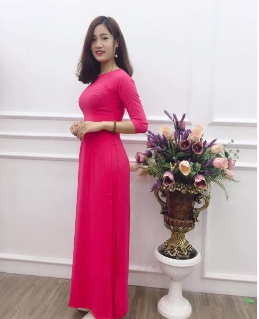 vải áo dài màu hồng