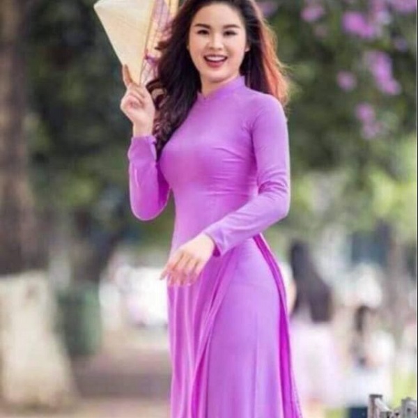vải áo dài màu tím hoa cà