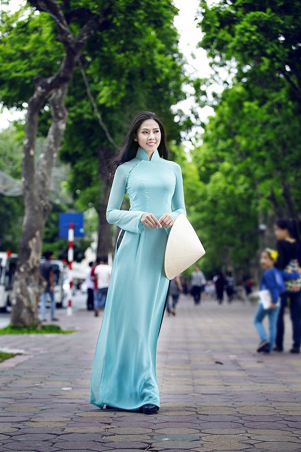 vải áo dài màu xanh ngọc bích