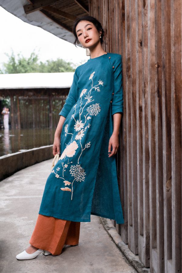 áo dài vải linen