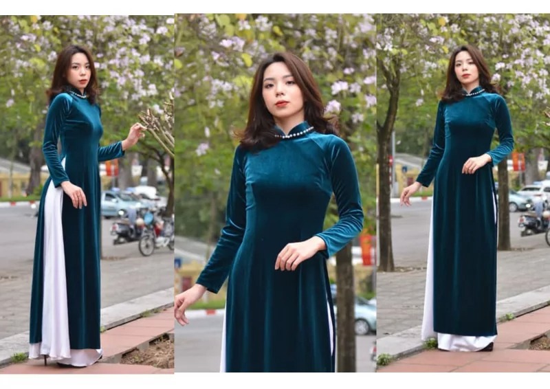 vải nhung tuyết may áo dài TPHCM