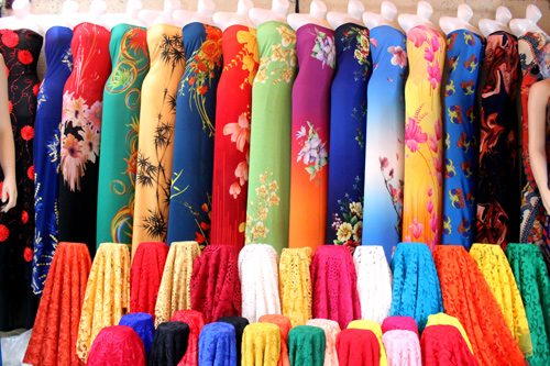 vải áo dài chợ an đông
