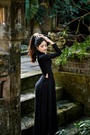 woman, dress, fashion, portrait, áo dài, traditional, girl, female, beauty, beautiful, pose, model, vietnamese, asian